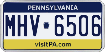 PA license plate MHV6506