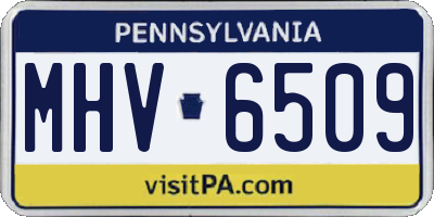 PA license plate MHV6509
