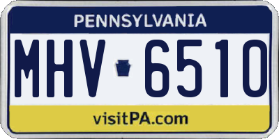 PA license plate MHV6510