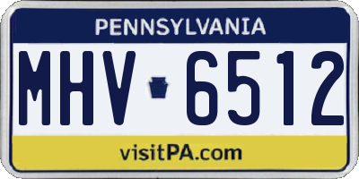 PA license plate MHV6512