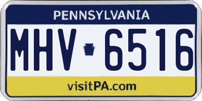PA license plate MHV6516