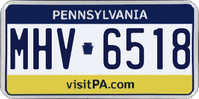 PA license plate MHV6518