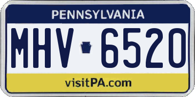 PA license plate MHV6520