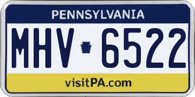 PA license plate MHV6522