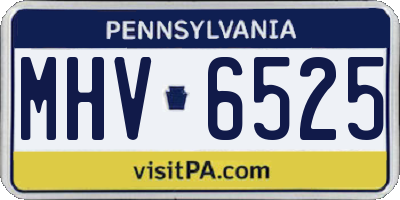 PA license plate MHV6525