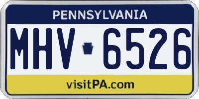 PA license plate MHV6526