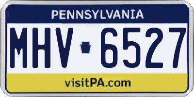 PA license plate MHV6527