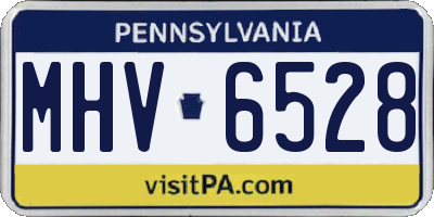 PA license plate MHV6528