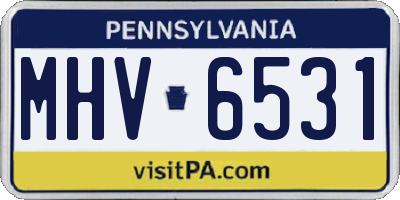 PA license plate MHV6531