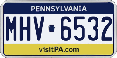 PA license plate MHV6532