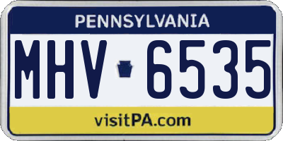 PA license plate MHV6535