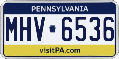 PA license plate MHV6536