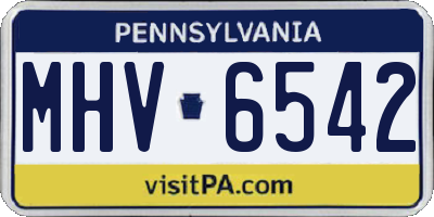 PA license plate MHV6542