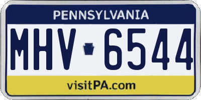 PA license plate MHV6544