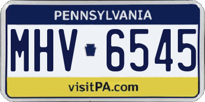 PA license plate MHV6545