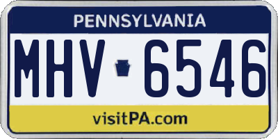 PA license plate MHV6546
