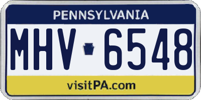 PA license plate MHV6548