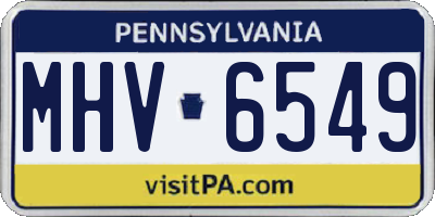 PA license plate MHV6549