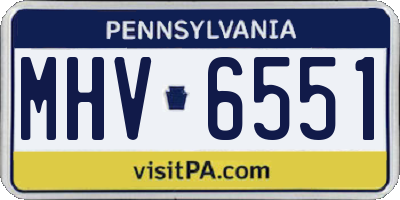 PA license plate MHV6551