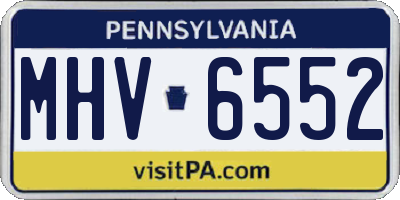 PA license plate MHV6552