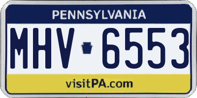PA license plate MHV6553