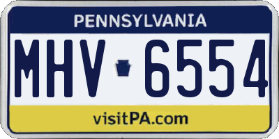 PA license plate MHV6554