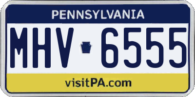 PA license plate MHV6555