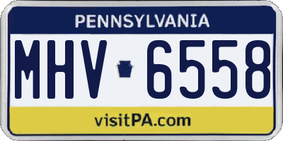 PA license plate MHV6558