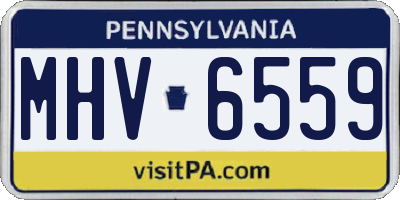 PA license plate MHV6559