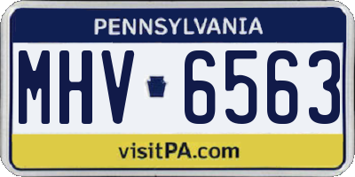 PA license plate MHV6563