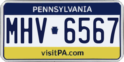 PA license plate MHV6567