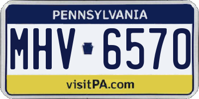 PA license plate MHV6570
