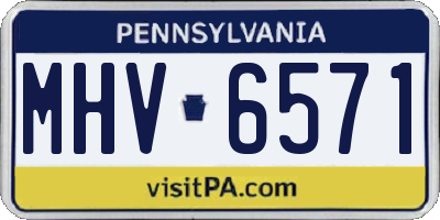 PA license plate MHV6571