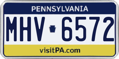 PA license plate MHV6572