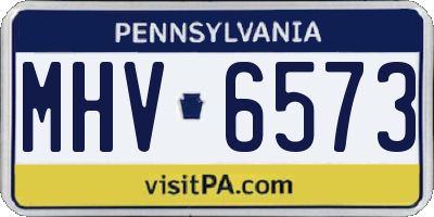 PA license plate MHV6573
