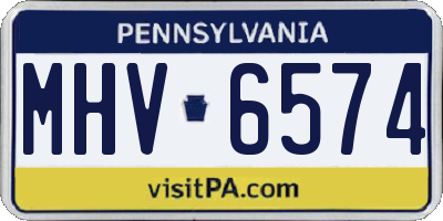 PA license plate MHV6574