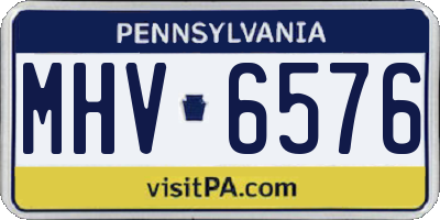 PA license plate MHV6576