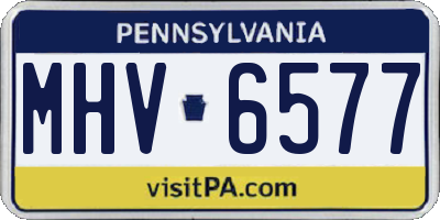 PA license plate MHV6577