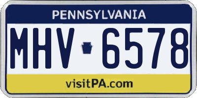 PA license plate MHV6578