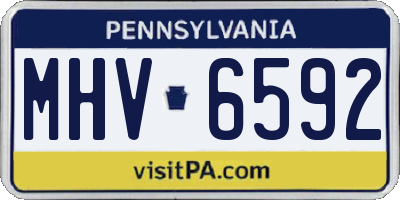 PA license plate MHV6592