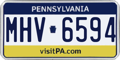 PA license plate MHV6594