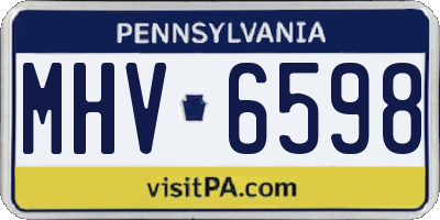 PA license plate MHV6598