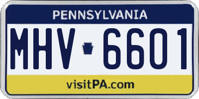PA license plate MHV6601