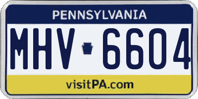 PA license plate MHV6604