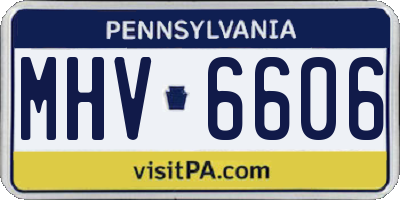 PA license plate MHV6606