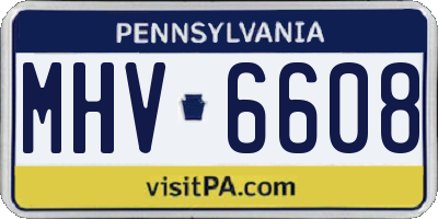 PA license plate MHV6608