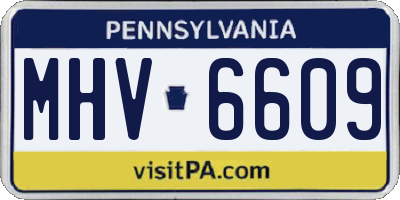 PA license plate MHV6609