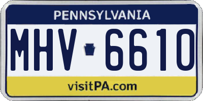 PA license plate MHV6610