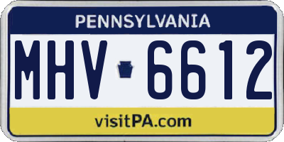 PA license plate MHV6612