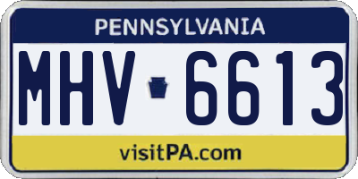 PA license plate MHV6613